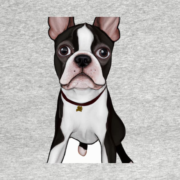 Cute Boston Terrier Drawing by Play Zoo
